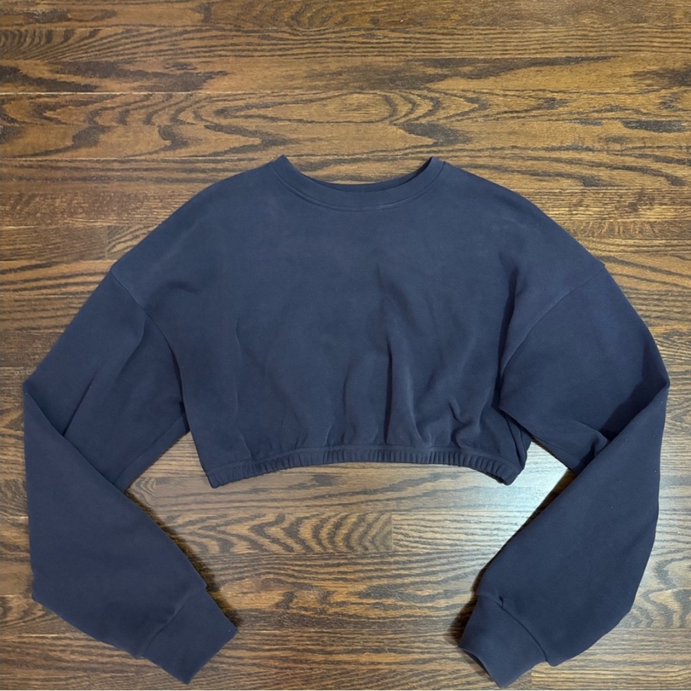 BuffBunny Navy Blue Cropped Shirt with Logo